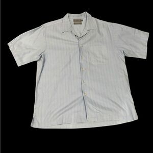 Daniel Cremieux Baby Blue Men's Short Sleeve Button Up Shirt-size Large